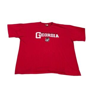 Vintage Georgia Bulldogs T‎ Shirt Old Varsity Brand Red UGA Tee Men's XXL